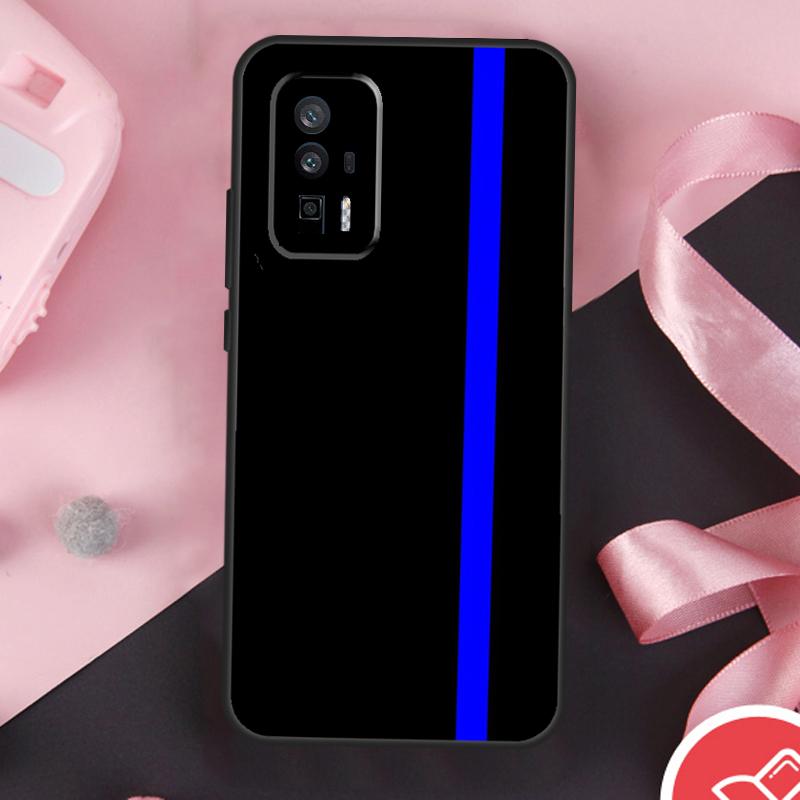 Police Styled Thin Blue Line Flag Case For Xiaomi 15 Ultra Mi 13 14 11T 12T 13T 14T Pro POCO X7 Pro X3 X5 X6 F5 F6 F7 Cover