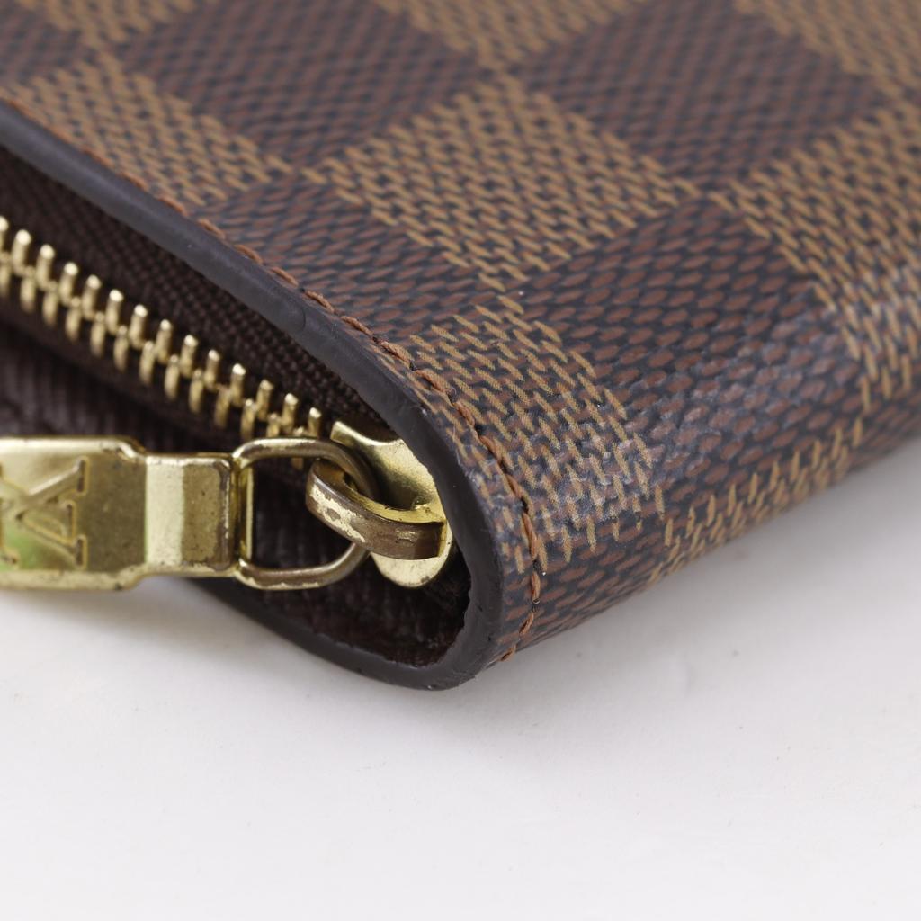 LOUIS VUITTON Portonet Zip Purse N61728 Zip Around Brown Damier canvas unisex Used