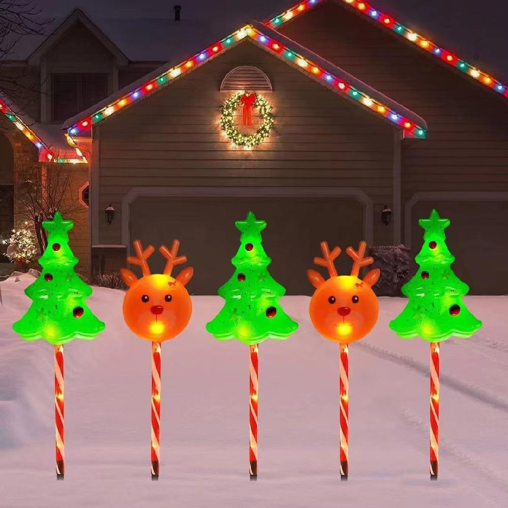 Creative Santa Claus Solar Lights Solar-Powered Holiday Decoration Lights Xmas Party Decorations