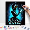 Disney Cinderella Painting Kit Home Wall Decor Handmade Gift Canvas Art Glowing Blue Starry Princess Silhouette For Living Room Decor