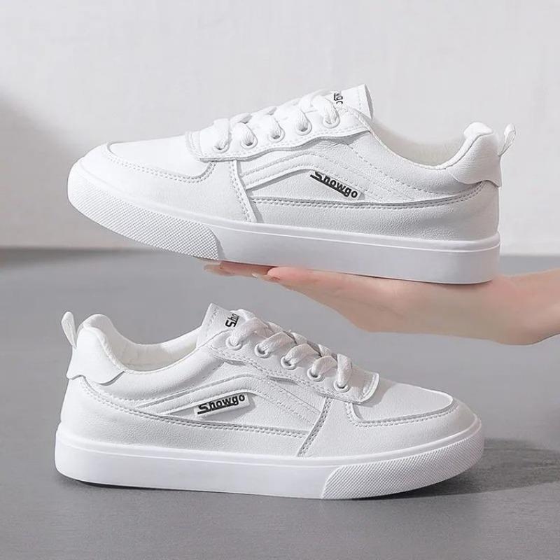 Flat Bottom Solid Color White Shoes Autumn New Lace-up Simple Casual Shoes Student Versatile Board Shoes