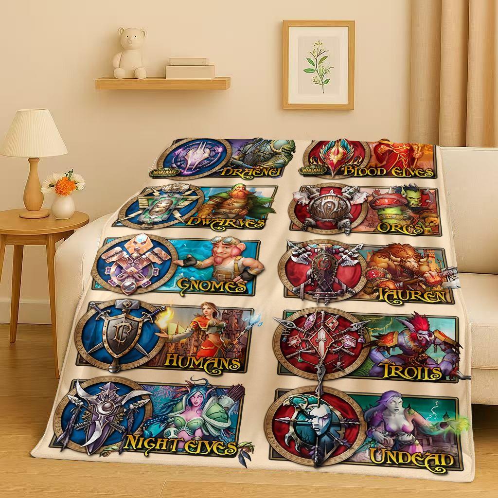 HD WOW World of Warcraft Игра Охотник на демонов Артас Мультяшное Фланелевое Одеяло, Ультра Мягкий Плюшевый Плед для Дома Спальни Кровати Дивана