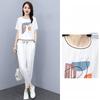 Летняя мода женский спортивный костюм из ледяного шелка свободный молодежный утягивающий комплект из двух предметов модная повседневная одежда