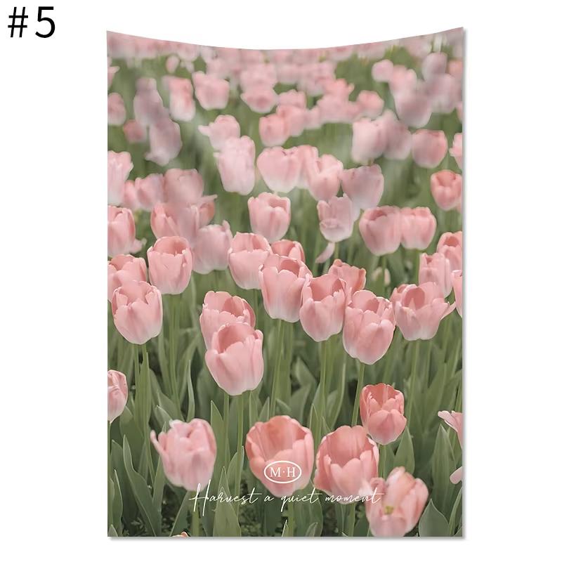 JIT Tulip Floral Tapestry Set Aesthetic NatureInspired Wall Decor Premium Durable Home Bedroom Living Room Essential for Serene