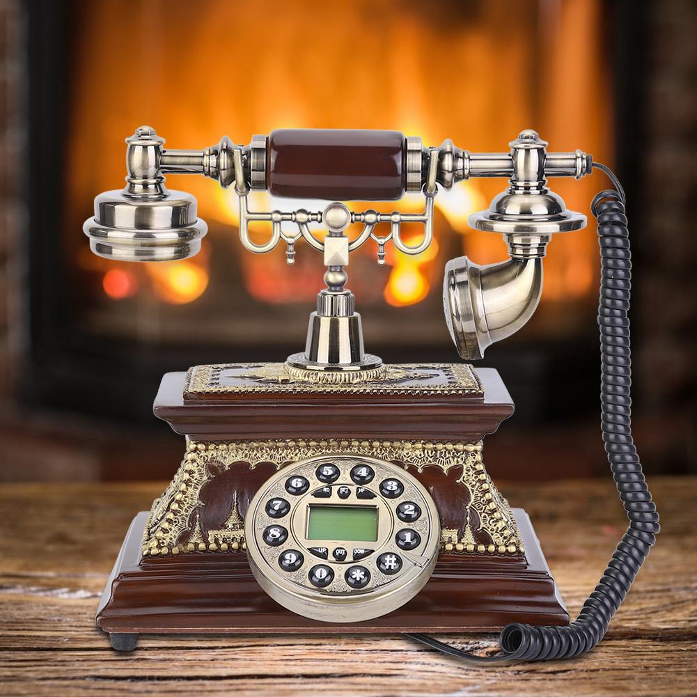Desktop Retro Vintage ID Telephone with Display FSK DTMF for Home Office Hotel Decoration