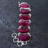Kashmir Ruby NaturalGemstone 925 Sterling Silver Bracelet 7-8 W8f17