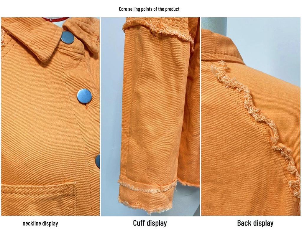 Женская повседневная джинсовая куртка с бахромой 2025 - европейский и американский стиль