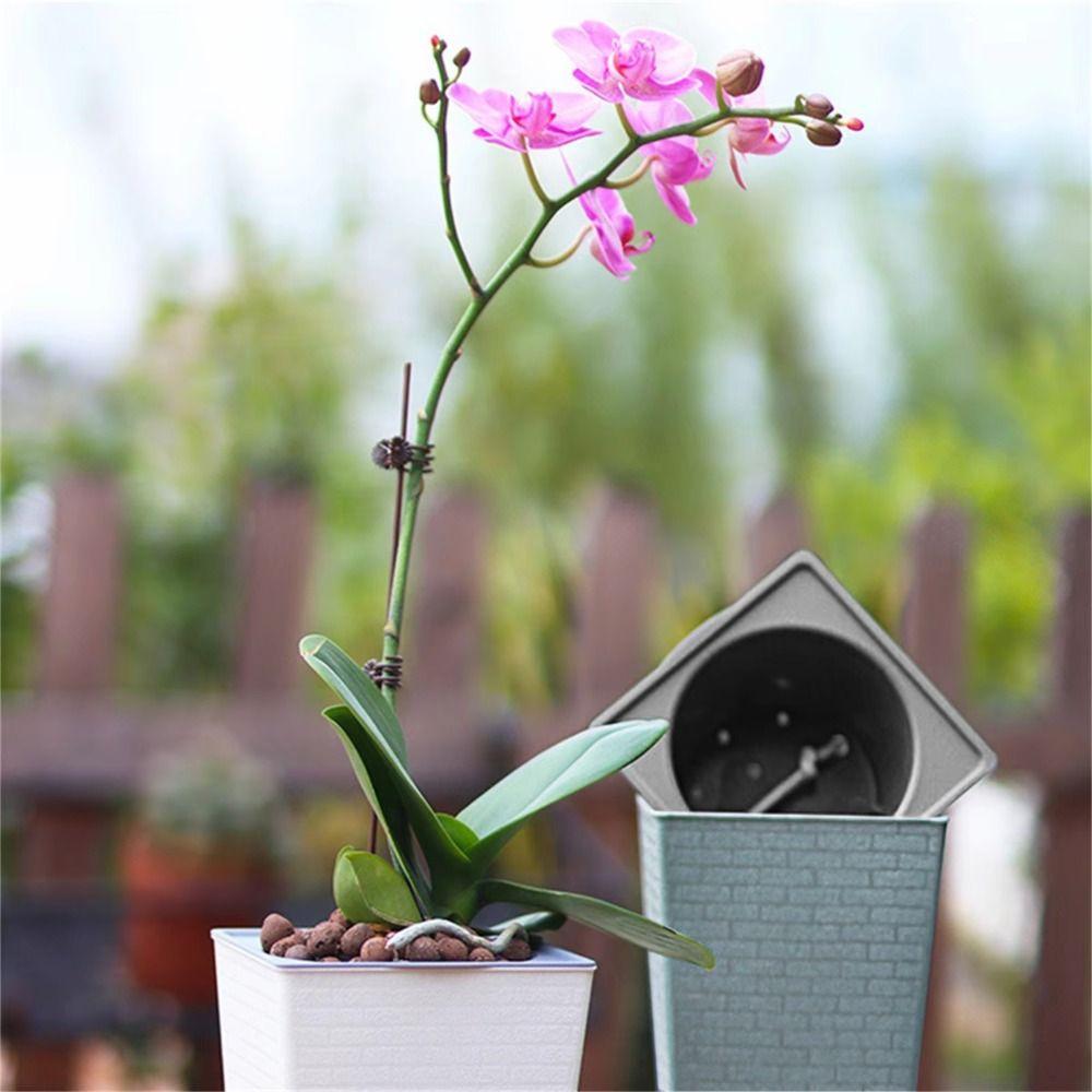 Square Shape Bonsai Flowerpot Brick Pattern Succulent Flower Pot Balcony Plant Pot Garden Supplies