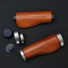 THEODORE CYCLE GRIP Bicycle Italian Genuine Leather Grips, (128 Brown)