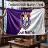 Custom Name Flannel Throw Blanket Anderlecht FC logo Pattern Warm Home Decoration
