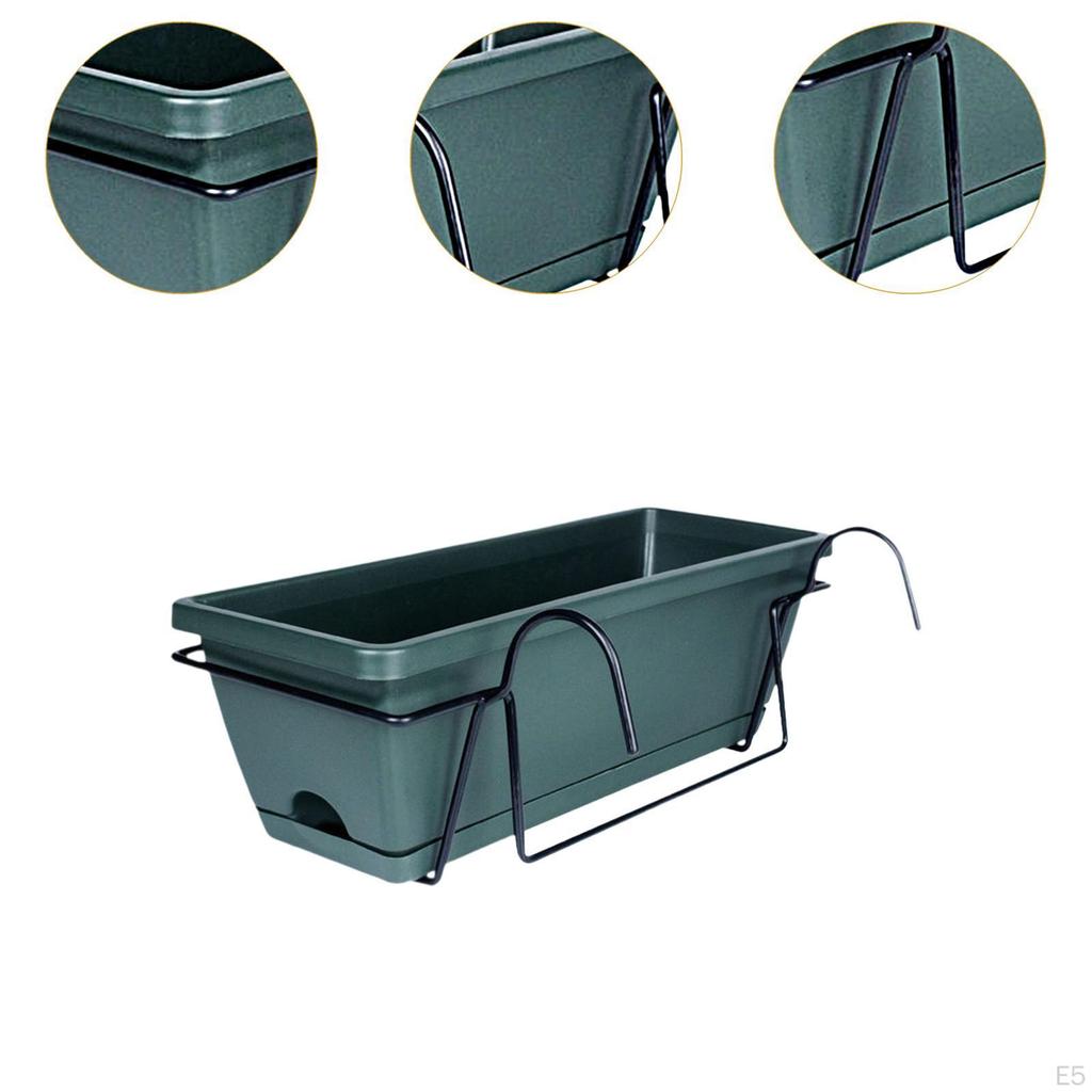Балконный забор, подвесной плантатор 17x7,4x5,9 дюйма, съемный поднос, легко устанавливаемый универсальный цветочный горшок