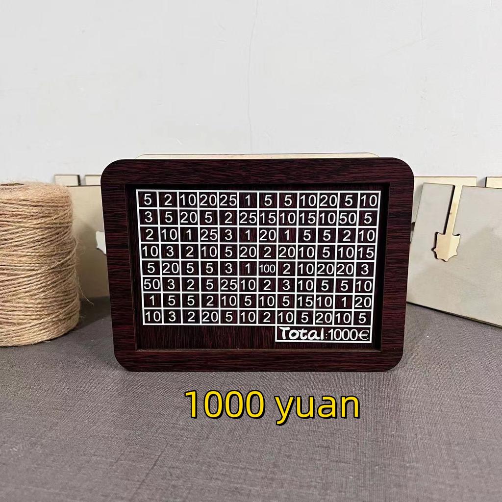 Копилка для денег номиналом 1000/2000/3000/5000/10000 евро, настольная деревянная банка для сбережений, украшение, план сбережений, можно хранить валюту и монеты