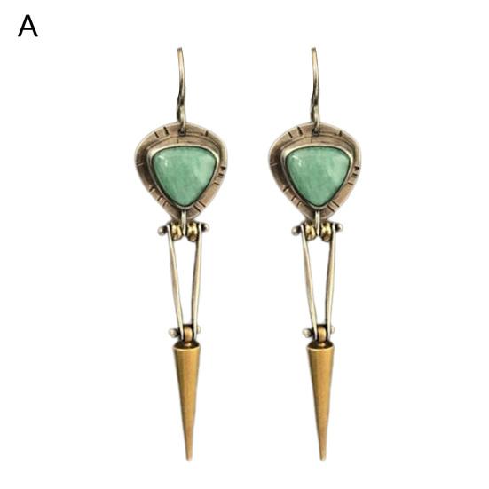 1 пара уникальных резных сережек-капель для пирсинга, очаровательный подарок, винтажный этнический стиль, женские камни с камнями