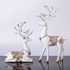 New Resin Golden and White Reindeer Sculptures | Beautiful Home Decor | Lifts Up Energy of Your Room (Pack of 2, White)