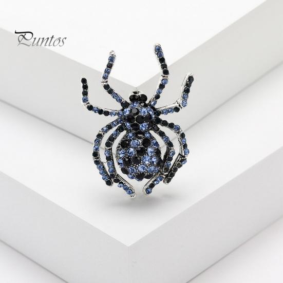 Брошь-паук, блестящий декор со стразами, реалистичная форма паука, украшение для воротника одежды, антикоррозийный сплав, легкая одежда, ювелирные изделия, женский подарок