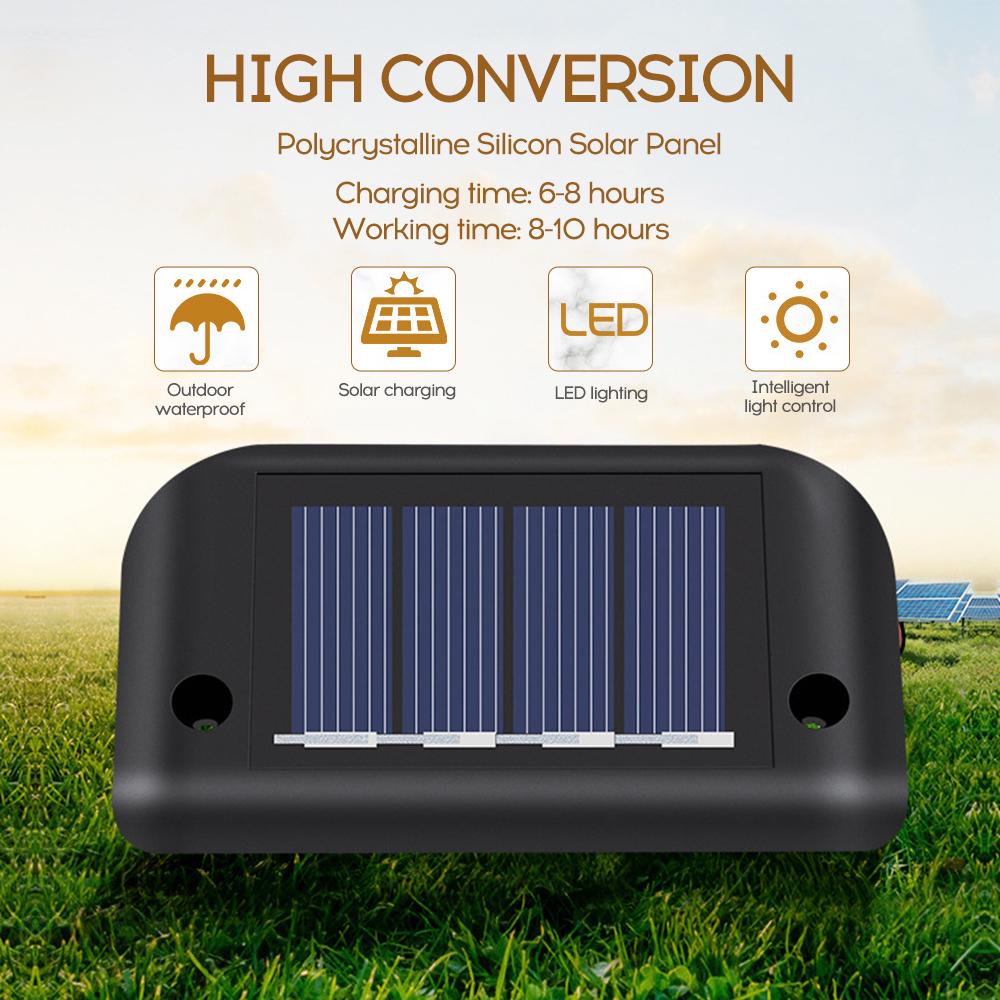 Solar Outdoor Waterproof Garden Stairs Fence Warm Light Road Stud Lamp for Garden Landscape Street Pathway