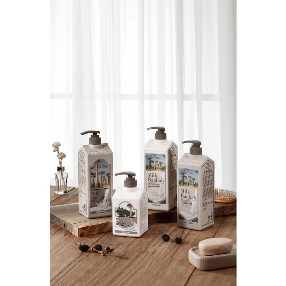 Milk Baobab Подарочный набор для волос и тела из 4 предметов, аромат белого мыла, 2 комплекта