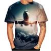 Fashion 3d Print Airplane T-shirt Men Women Casual Aircraft Graphic Short-sleeved Tees Summer Street Tops Oversized T Shirt