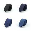Adjustable Jean Fabric Tie Narrow Retro Cravat Simple Denim Men Necktie  Suit Accessories