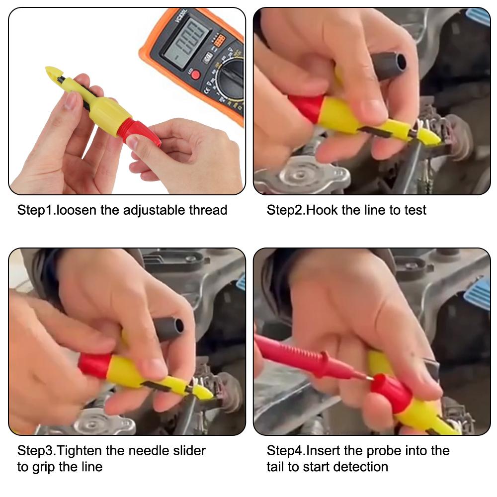 Инструмент-клипса для прокола изоляции 2 мм/4 мм Гнездо Прокалывающий провод Прокалывающий щуп для Мультиметра Вольтметр для измерения напряжения 2 шт.