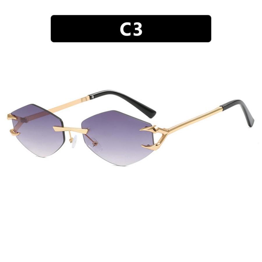 Новые женские солнцезащитные очки, персонализированные безрамные очки, полигональные солнцезащитные очки, повседневные, в стиле хип-хоп, уличные, солнцезащитные очки для мужчин, Uv400