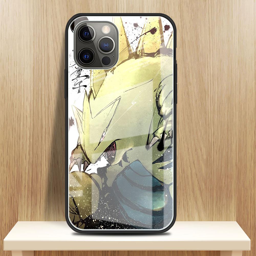 Чехол из закаленного стекла для iPhone 11 13 Pro Max 12 XR SE 7 8 Plus X XS 6 6S, противоударный чехол для телефона, жесткий чехол, японское аниме, покемон