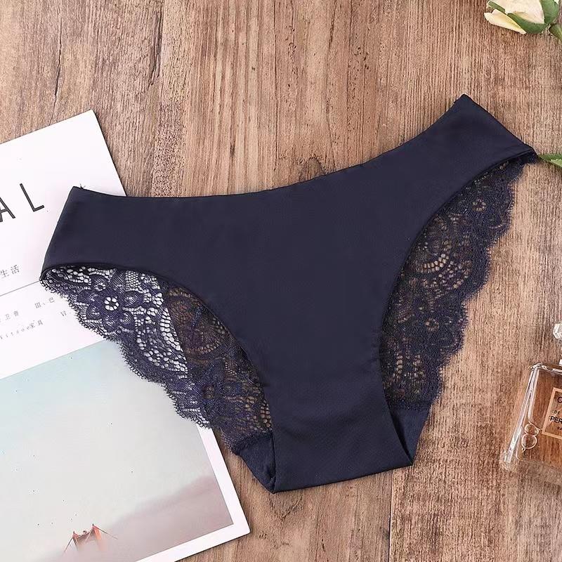 Women's Sexy Lace Panties Seamless Cotton Breathable Briefs Girls Transparent Underpants Plus Size Brand Underwear