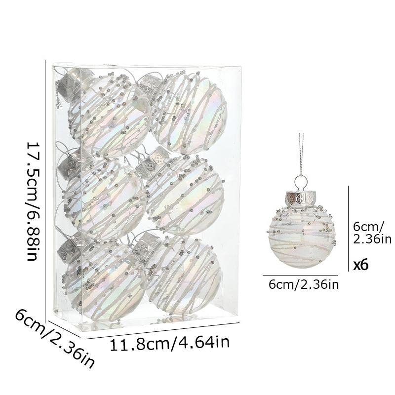 6 шт./набор Рождественские шары-украшения День святого Валентина Подвесные шары Подарки Пластиковые шары Новый год Доступно несколько вариантов