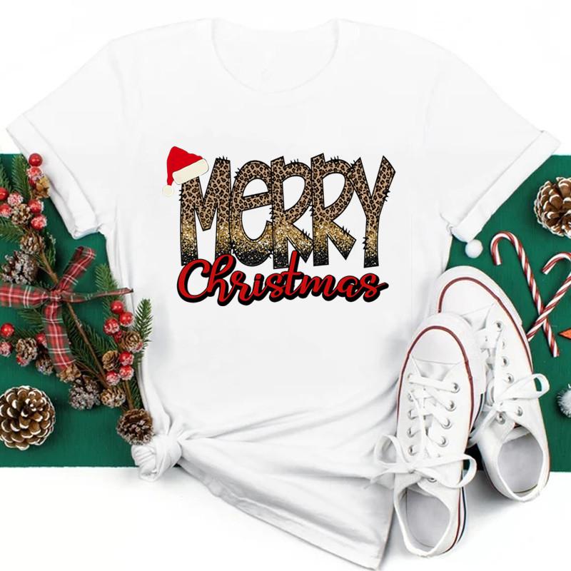 Just a Girl Who Loves Christmas Print Women Tshirts Cute Female Christmas Clothes New Year Party Tshirt