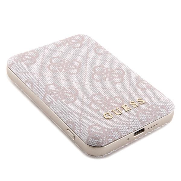 Zestaw Guess Gubpm5P15S4Gemgp Iphone15 6.1 Hardcase + Powerbank 5000Mah Magsafe Różowy/Pink 4G Metal Logo