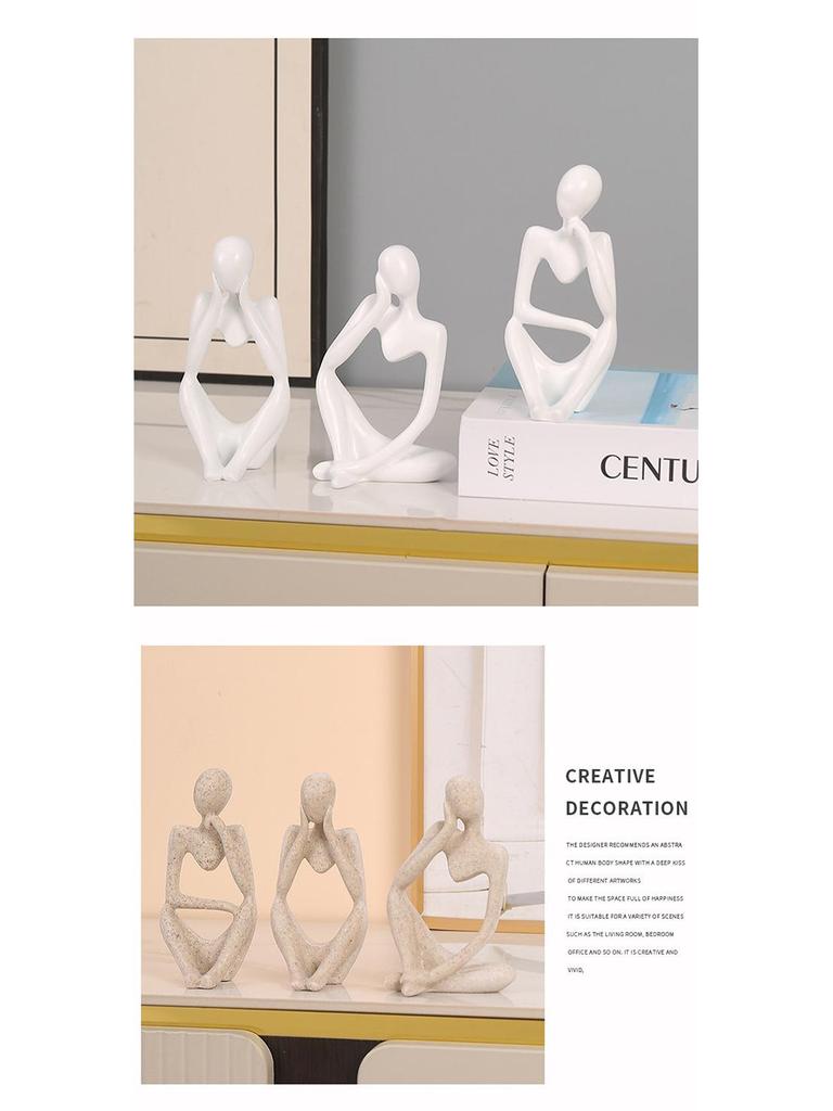 Набор смоляных мини-фигурок в сидячей позе для украшения дома и офиса