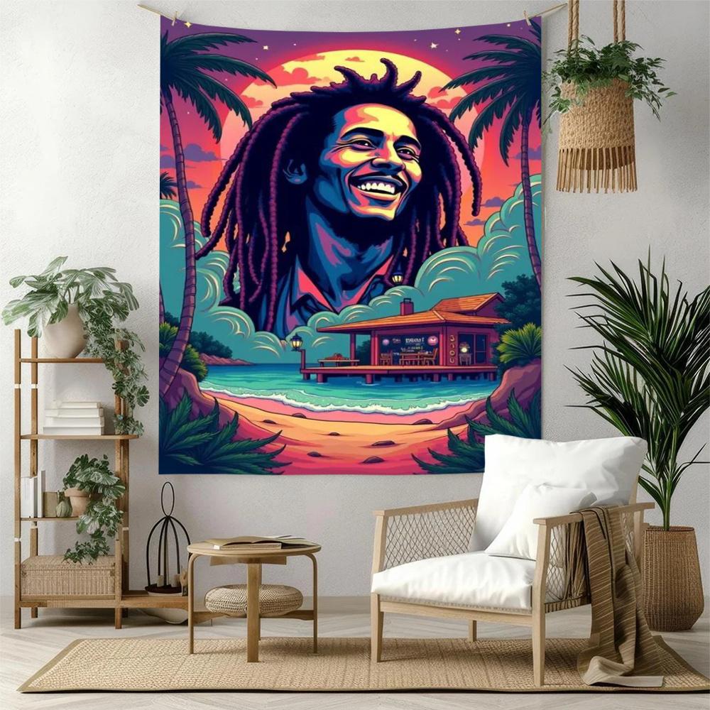 Bob Marley Retro Tapestry Handmade Look Perfect For Living Room Balcony Bedroom Versatile Decor Boho Decor Gift For Thanksgiving Christmas