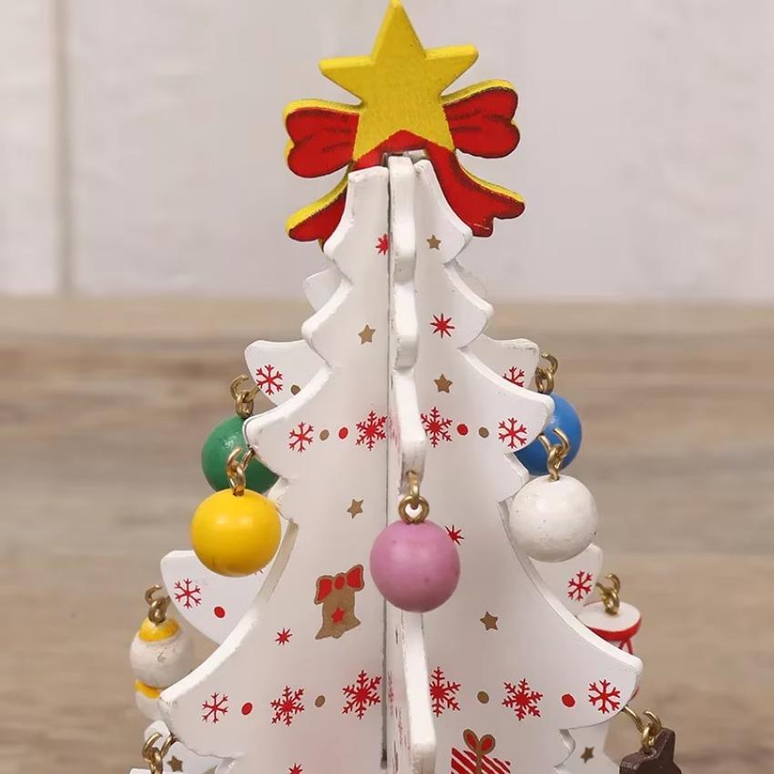 1 Pcs Decorations Creative Wooden Christmas Tree Ornament Home Desktop Party Decor New Year Kids Gifts