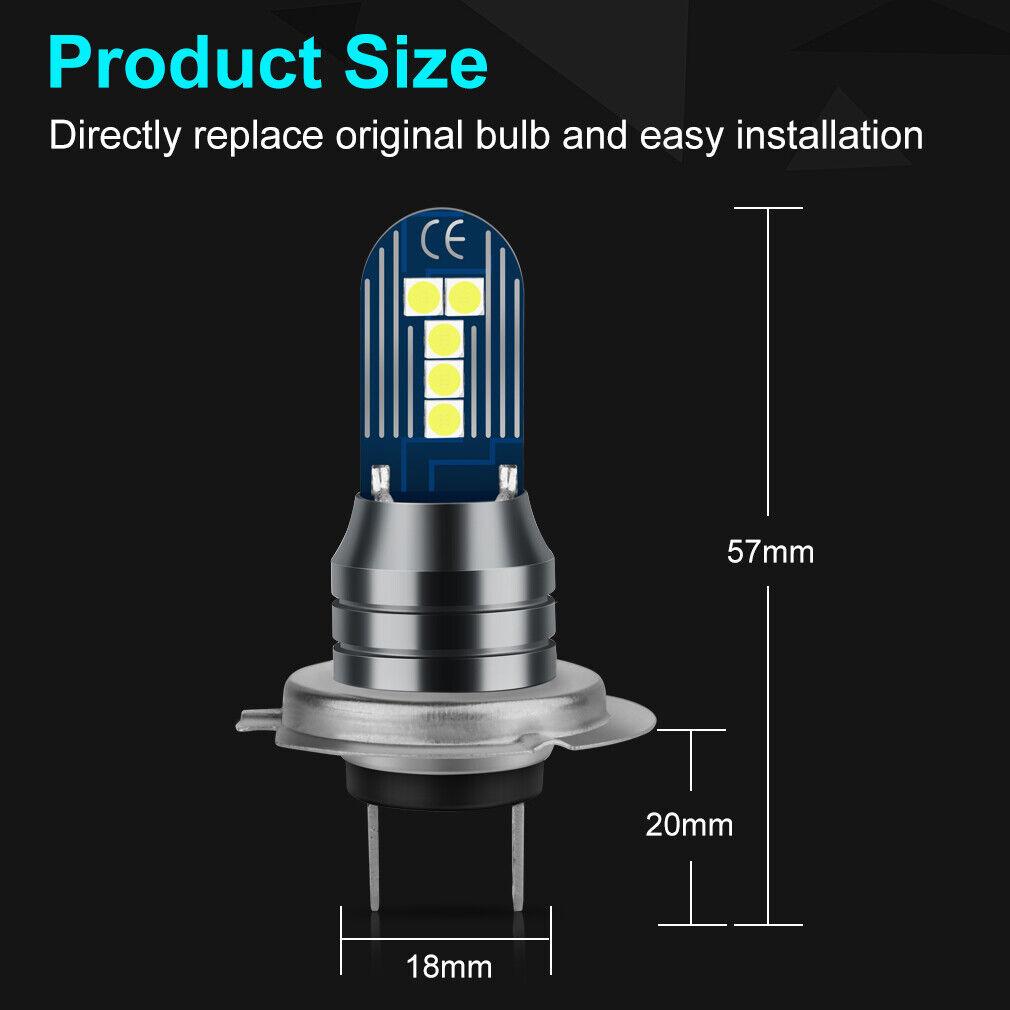 2 шт. H7 светодиодные противотуманные фары 10SMD 3030 чипы автомобильные ходовые огни супер яркий автоматический свет 12 В 6000 К 3200 лм