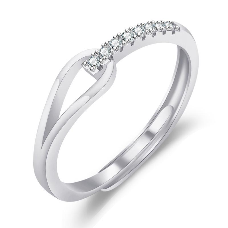 2022 Korean Fashion Women's Diamond Flash Open Ring - Stylish Hollow Design