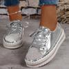 Diamond White Women Shoes Thick Soled Muffin Loafers Shoes