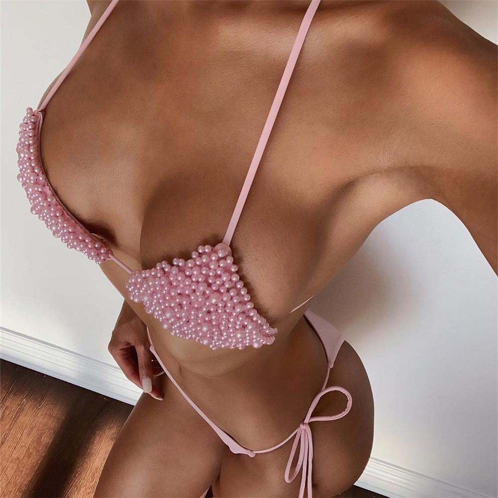 European and American Foreign Trade New Pearl Bikini Sexy Thong