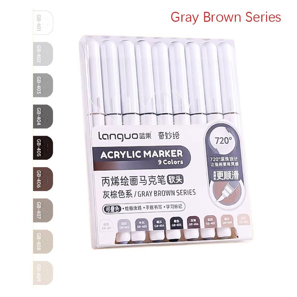 9-Colors Acrylic Pen Straight Liquid Art Felt Pens High-quality Marker Pen