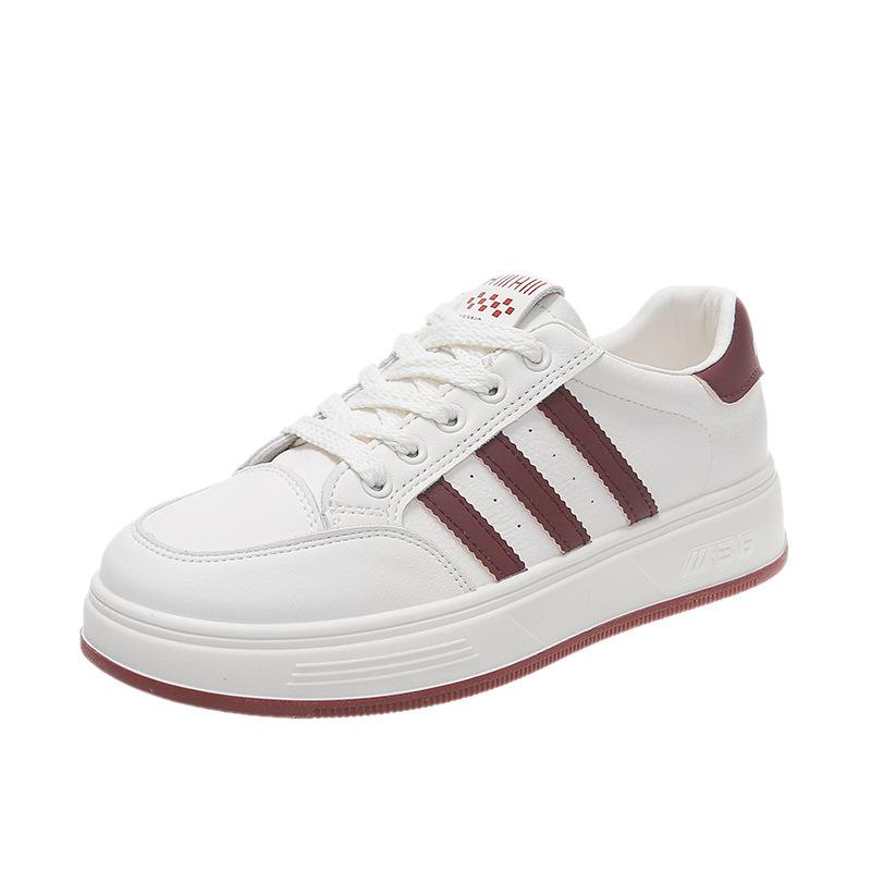 Кожаные маленькие белые туфли женские 2025 новые туфли для прыжков на весну популярные туфли на толстой подошве женские спортивные и повседневные туфли на плоской подошве