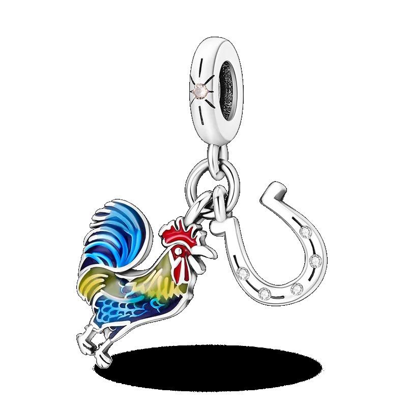 925 Sterling Silver Spring New Animal Beads Fit for Original Bracelet Jewelry Making Butterfly Firefly Chameleon Charms