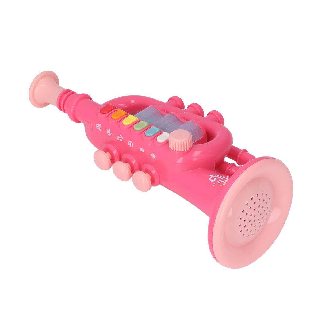Horn Toy Simulation Design Dynamic Lighting Effect Musical Instrument Horn Toy Gift with Lanyard for 3 Years Old