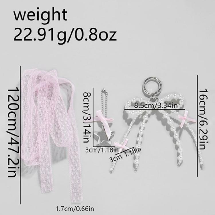 3 шт. Имитация жемчуга Бантик Сердце Звезда Брелок Брелок Изысканный Брелок Ручной работы Автомобильный Ключ Украшение для Женщин