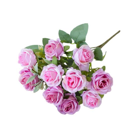 Artificial Rose Flower Branch with Stem Realistic Reusable Wedding Party Bridal Bouquet Floral Arrangement Faux