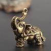 Copper Auspicious Elephant Keychain Pendant Vintage Brass Metal Animal Key Chains Ornaments Keyrings Pendants Key Rings Jewelry