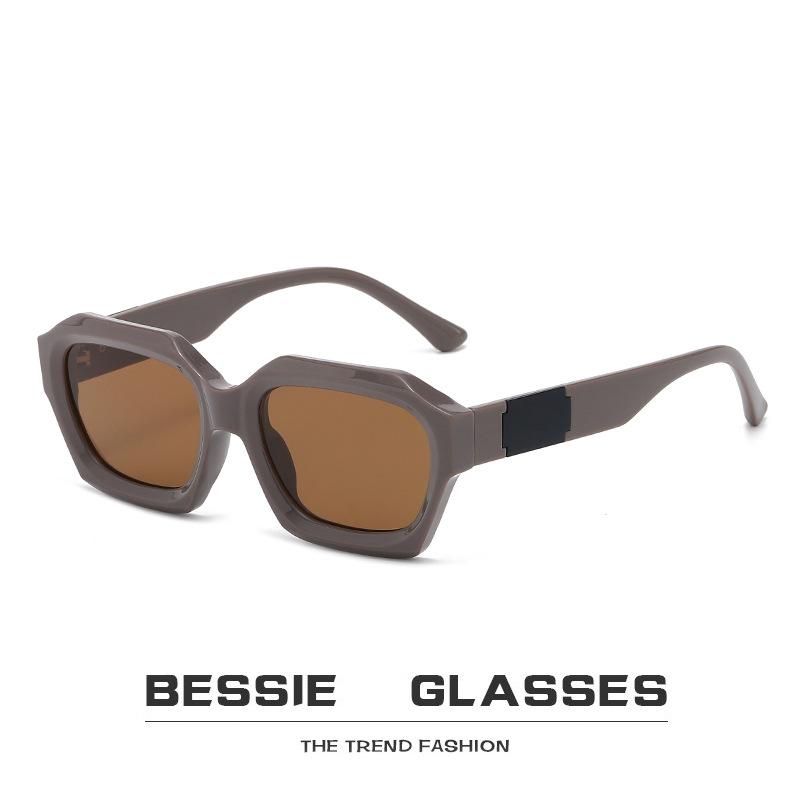 Ins retro brown sunglasses female hip hop sunglasses Internet celebrity fashion street shot trendsetter dancing glasses