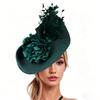Handmade Feather Fascinator Hat Straw Flower Headpiece  Women Fascinator Derby Pillbox Hat