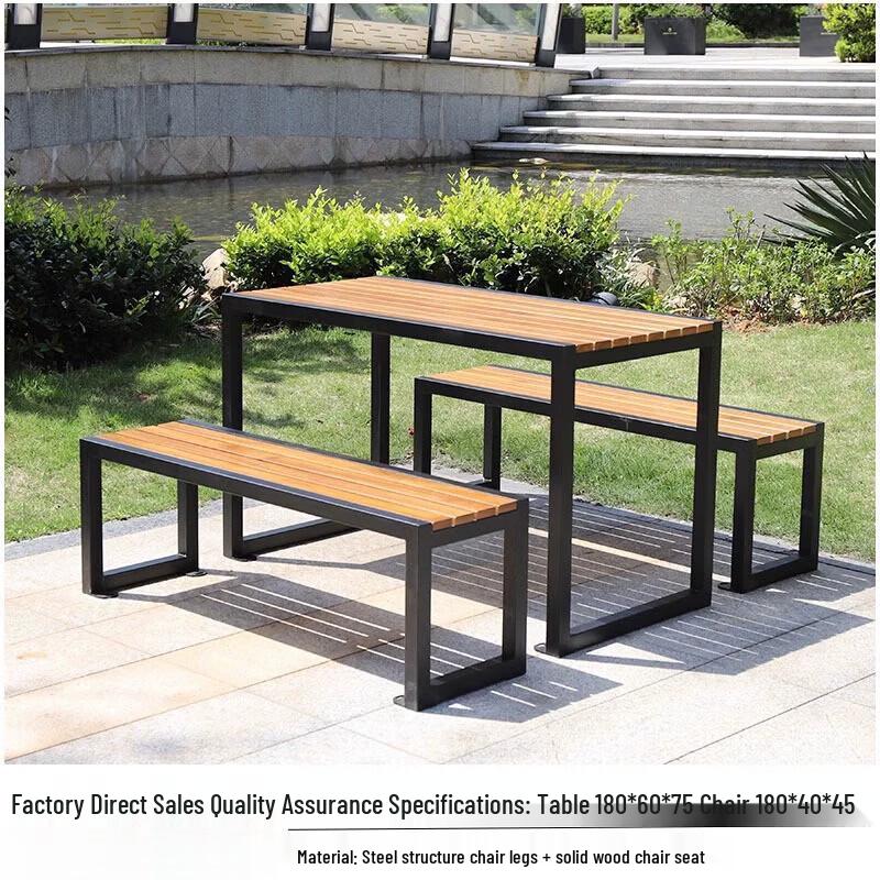 JINGGENG Outdoor Anti-Corrosion Wood Park Table & Chair Sets