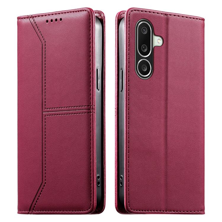 Stitched Line Magnetic RFID Vegan Leather Phone Case, Card Slots Wallet Shockproof Protective Flip Cover For Samsung Galaxy A06 / A07 4G / 5G