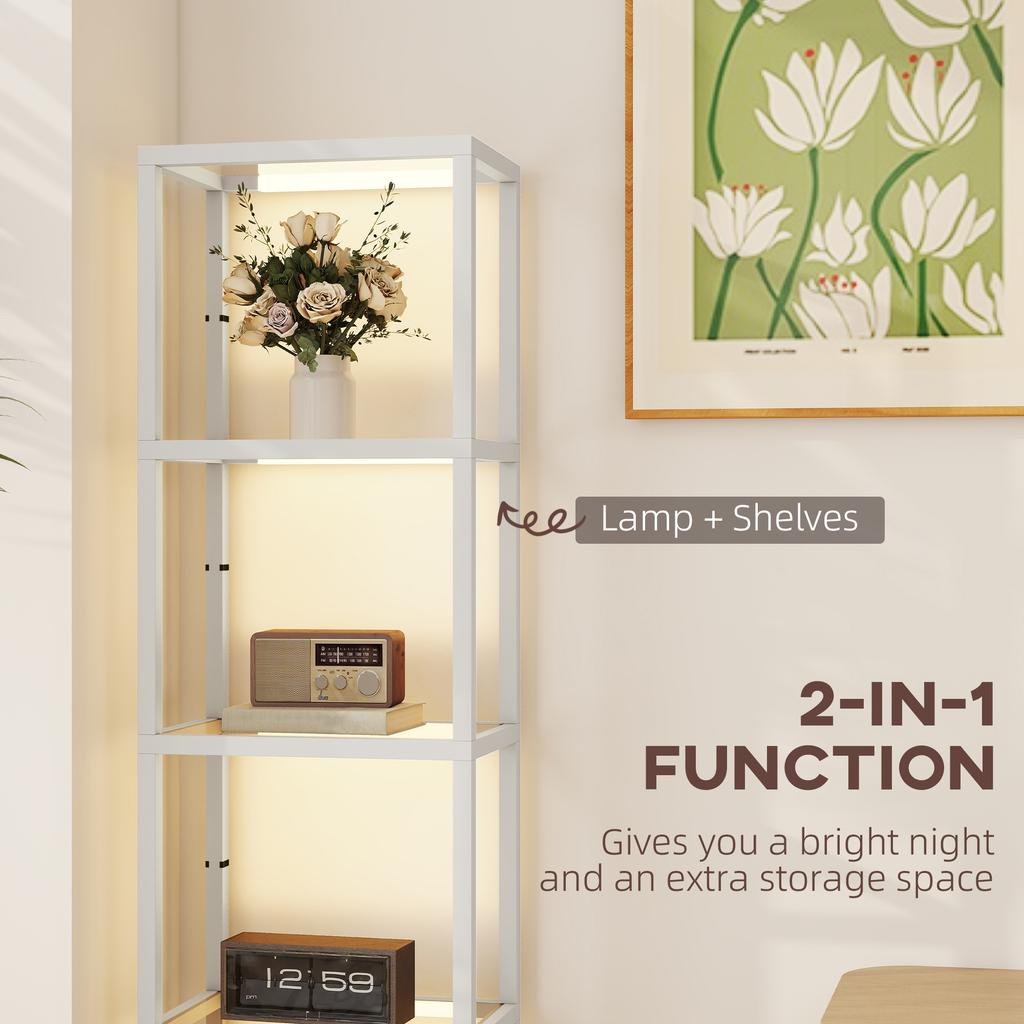 Four-Shelf Floor Lamp - Grey
