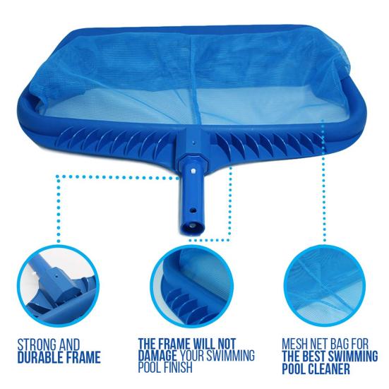 Plastic Leaf Rake Fine Mesh Net Skimmer Swimming Pool Pond Spa Cleaning Tool